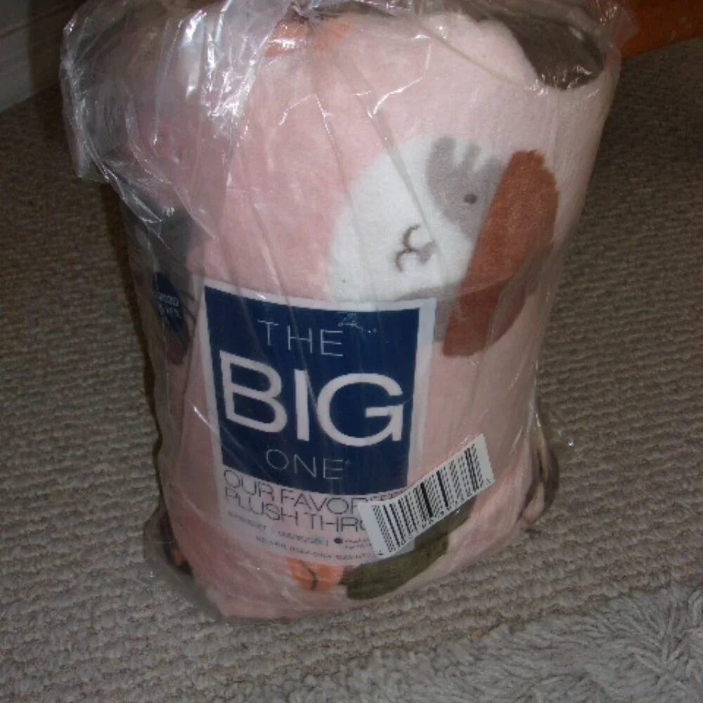 Cat Lover Blanket Soft Plush Throw 5' x 6 ft The Big One New Kitty Faces